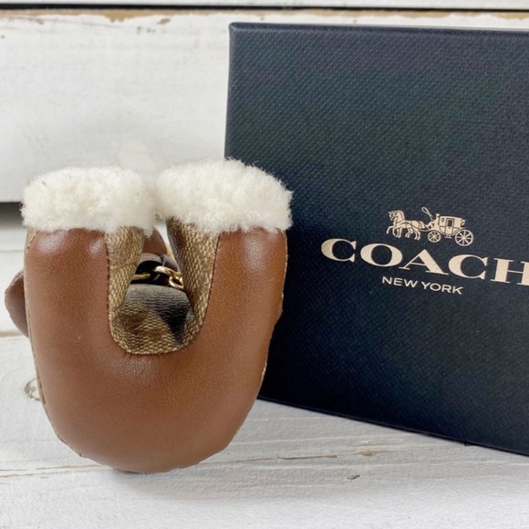 Coach Logo Leather Bear Bag Charm - Picture 6 of 7